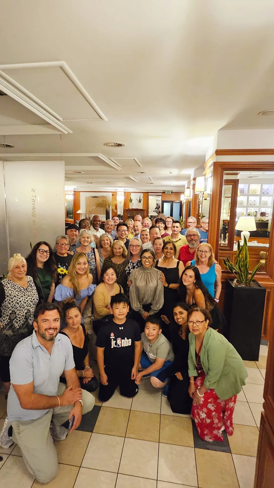 Sasha Rojnik with a multigenerational tour group